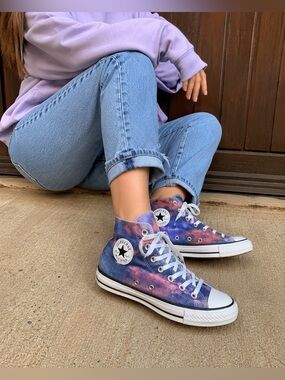 Converse Chuck Taylor All Star High Top Tie-Dye Galaxy Sneakers Size 8